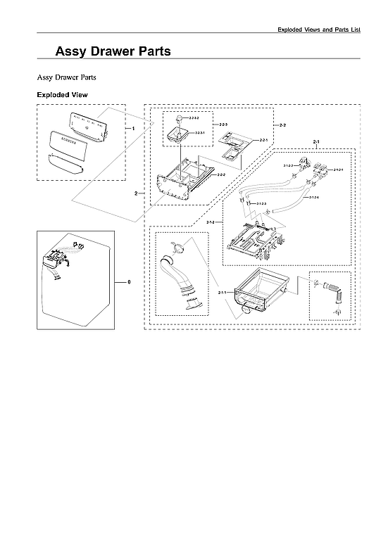 Samsung WF50A8600AE/US-00 drawer assy diagram