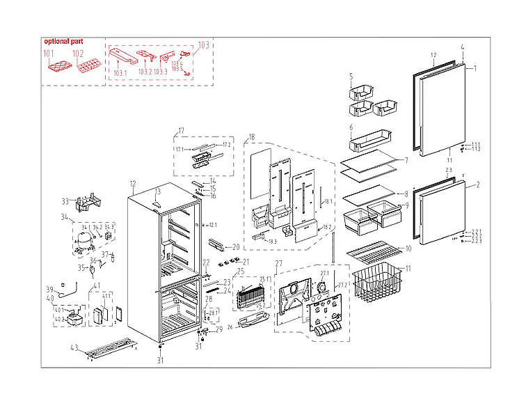 Kenmore 11169425120 refrigerator diagram