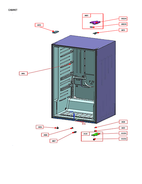 Winia WAFU015AWD0 cabinet diagram