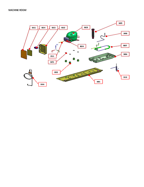 Winia WAFU015AWD0 machine room diagram