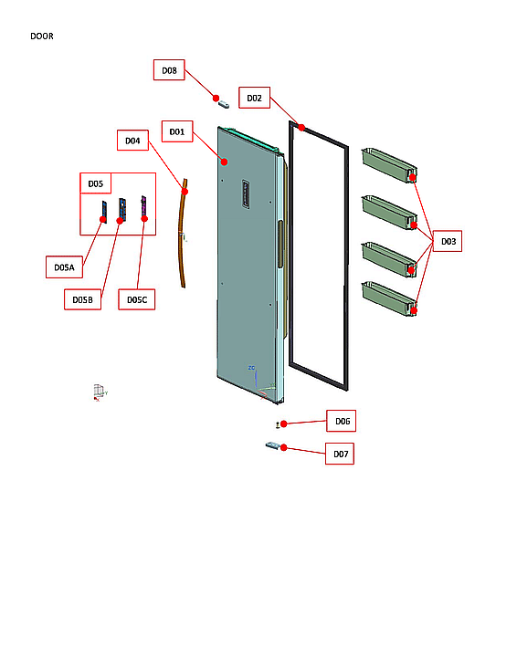 Winia WAFU015AWD0 door diagram