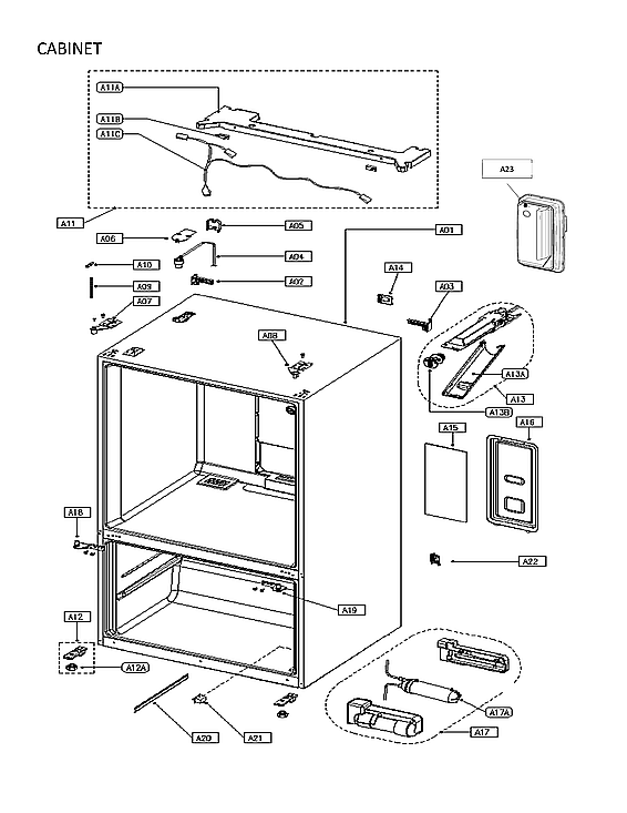 Criterion CFRR255WD1V cabinet diagram