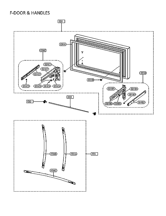 Criterion CFRR255WD1V f-door & handles diagram