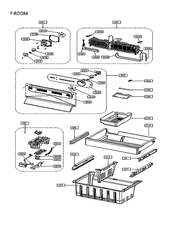 Kenmore 11173027120 freezer room diagram