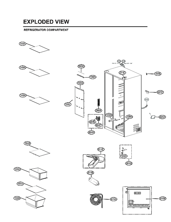 LG LRSOC2306S/00 refrigerator compartment parts diagram