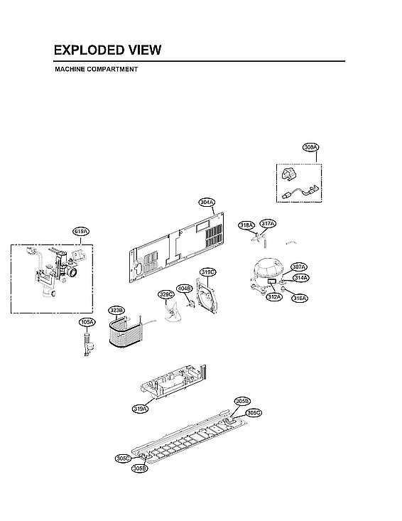 LG LRSOC2306S/00 machine compartment parts diagram