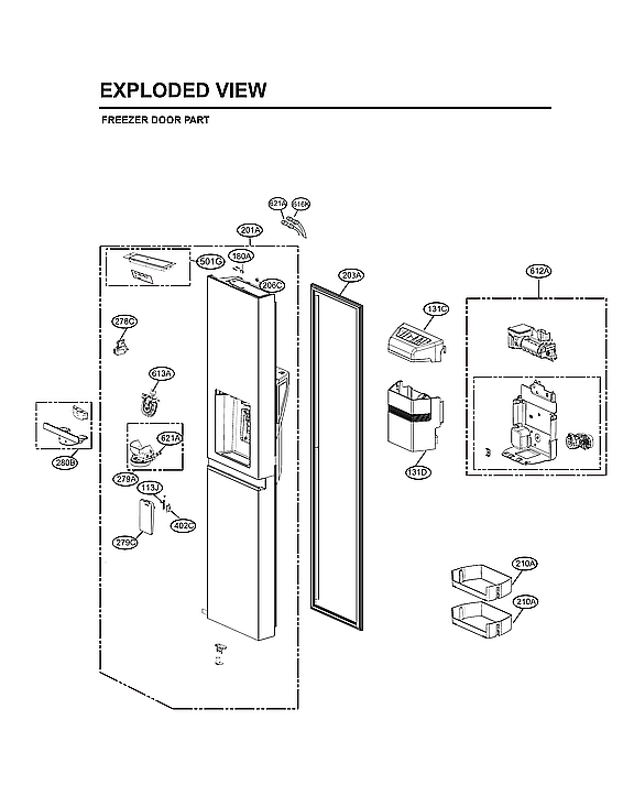 LG LRSOS2706S/00 freezer door parts diagram