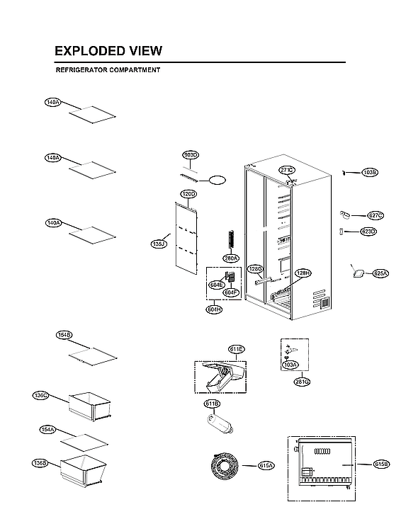 LG LRSOS2706S/00 refrigerator compartment parts diagram