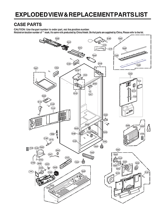LG LMXS28626D/02 case parts diagram