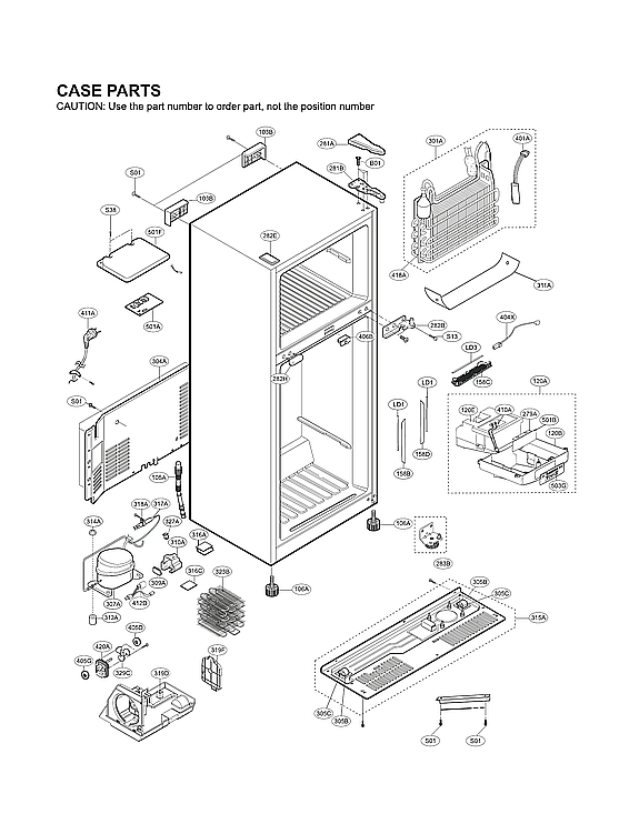 LG LTCS24223B/04 case parts diagram
