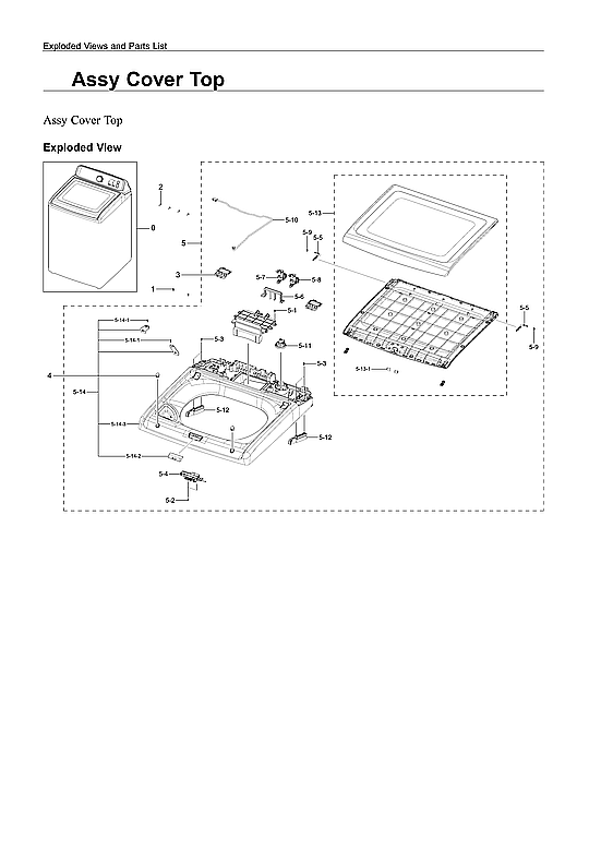 Samsung WA40A3005AW/A4-00 top cover assy diagram