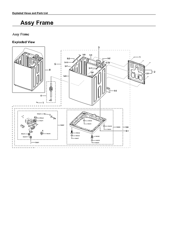 Samsung WA40A3005AW/A4-00 frame assy diagram