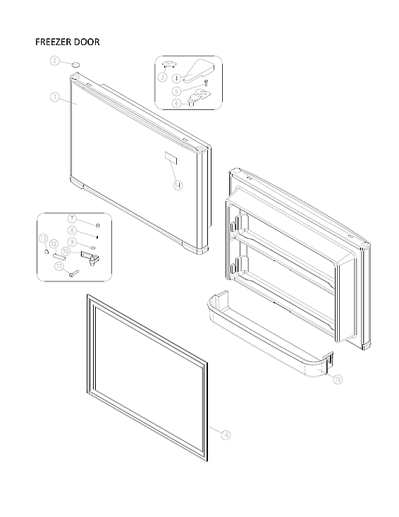 Kenmore 11170612912 freezer door parts diagram