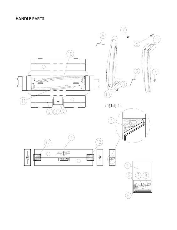 Kenmore 11170612912 handle parts diagram
