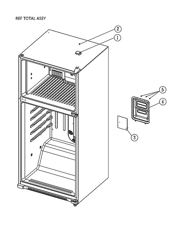 Kenmore 11170612912 refrigerator total assy diagram