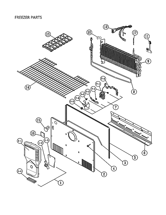 Kenmore 11170715911 freezer parts diagram
