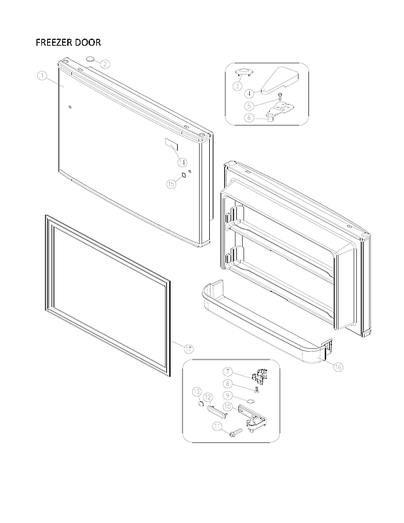 Kenmore 11170715911 freezer door parts diagram
