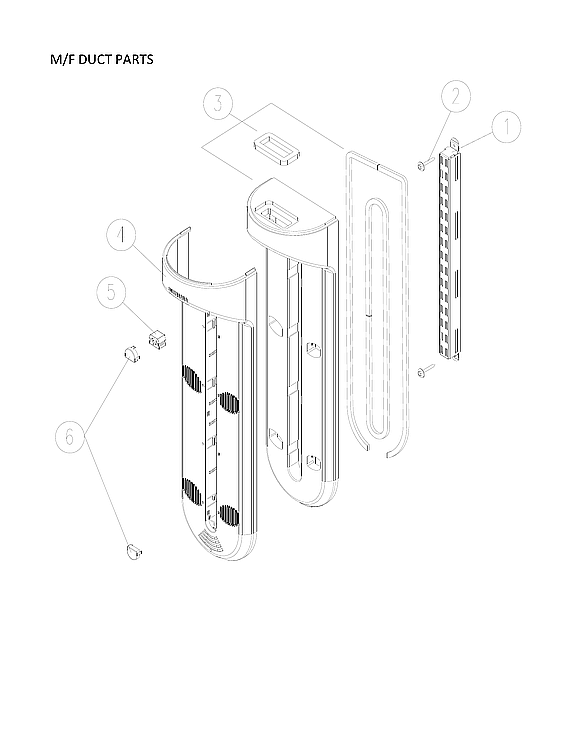 Kenmore 11170715911 m/f duct parts diagram