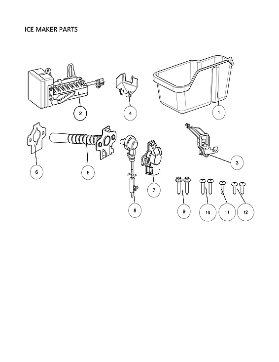 Kenmore 11170715911 ice maker parts diagram