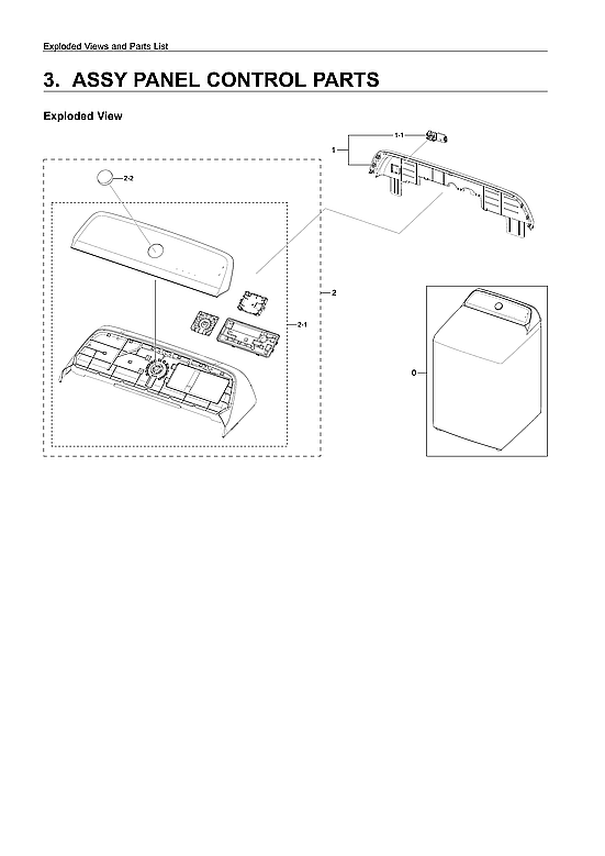 Samsung WA50T5300AC/US-01 control panel assy diagram