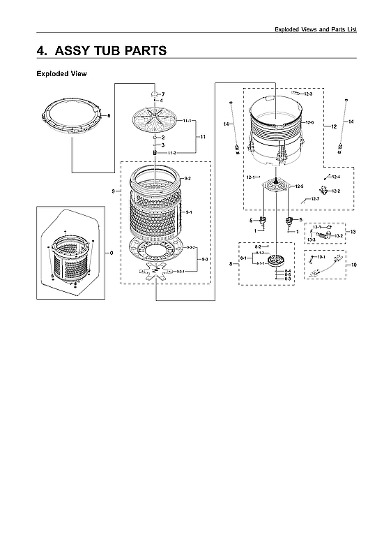 Samsung WA50T5300AC/US-01 tub assy diagram