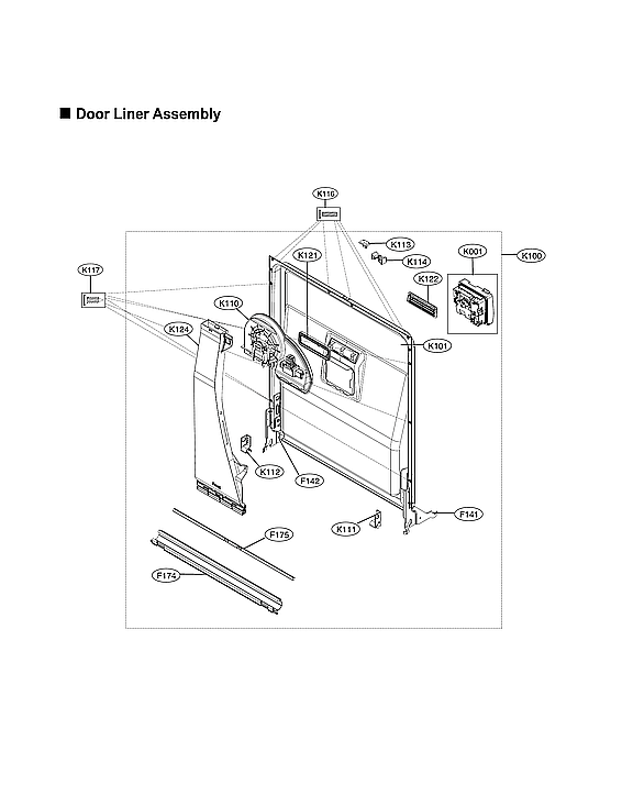 LG LDFN4542W/00 door liner assy diagram