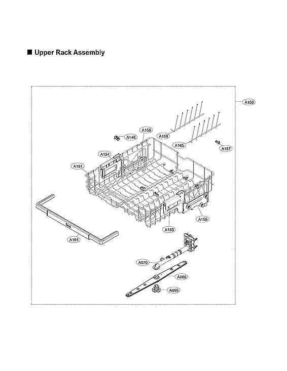 LG LDFN4542W/00 upper rack assy diagram