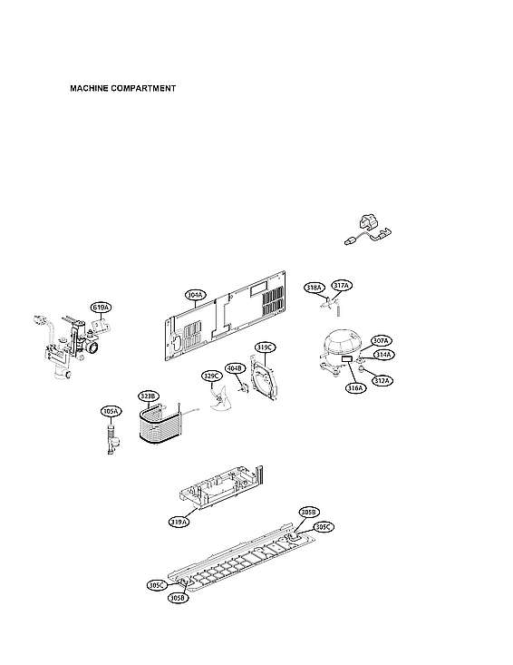 LG LRSXC2306V/00 machine compartment diagram