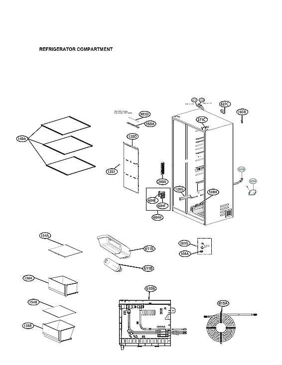 LG LRSXC2306V/00 refrigerator compartment diagram
