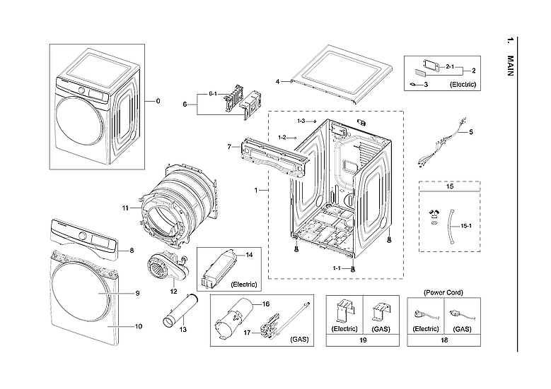 Samsung DVE45R6100V/A3-00 main assy diagram