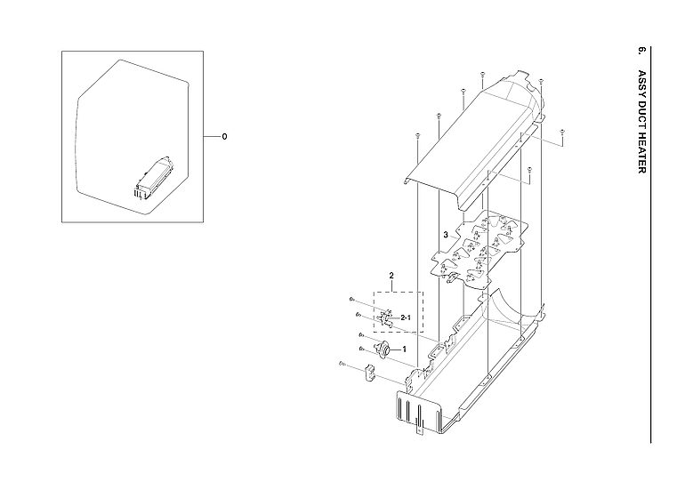 Samsung DVE45R6100V/A3-00 heater duct assy diagram