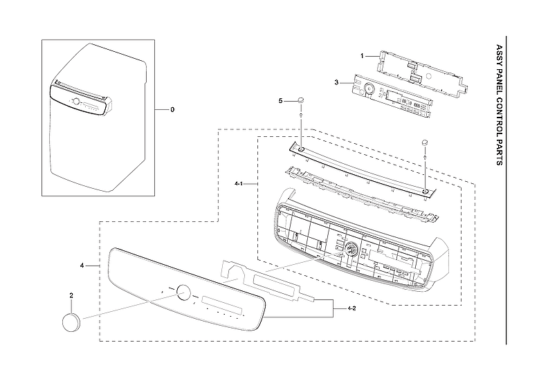 Samsung DVE60A9900V/A3-00 control panel assy diagram
