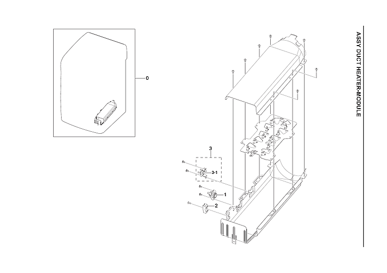 Samsung DVE60A9900V/A3-00 heater-module duct assy diagram