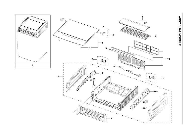 Samsung DVE60A9900V/A3-00 dual module assy diagram