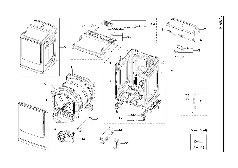 Samsung DVG52A5500V/A3-00 main assy diagram