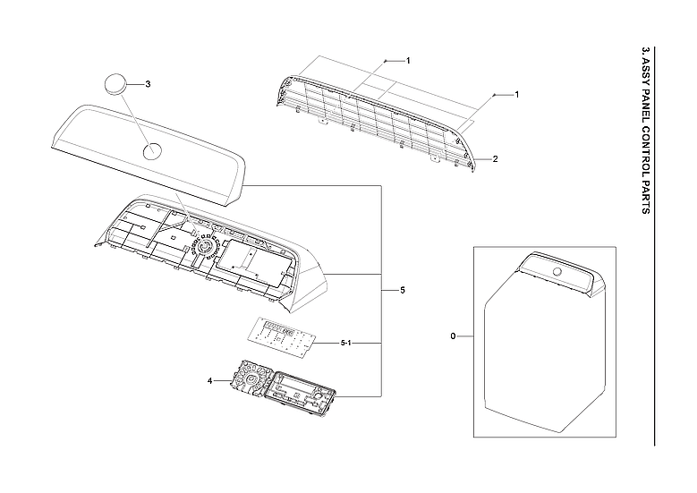 Samsung DVG52A5500V/A3-00 control panel assy diagram