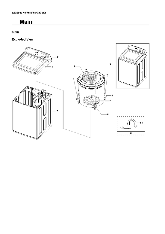 Samsung WA41A3000AW/A4-00 main assy diagram