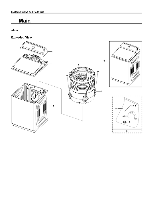 Samsung WA52A5500AV/US-00 main assy diagram