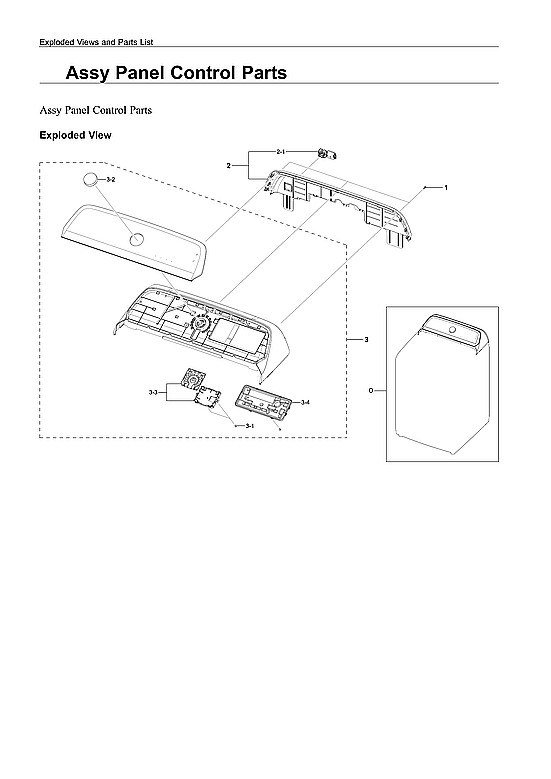 Samsung WA52A5500AV/US-00 control panel assy diagram