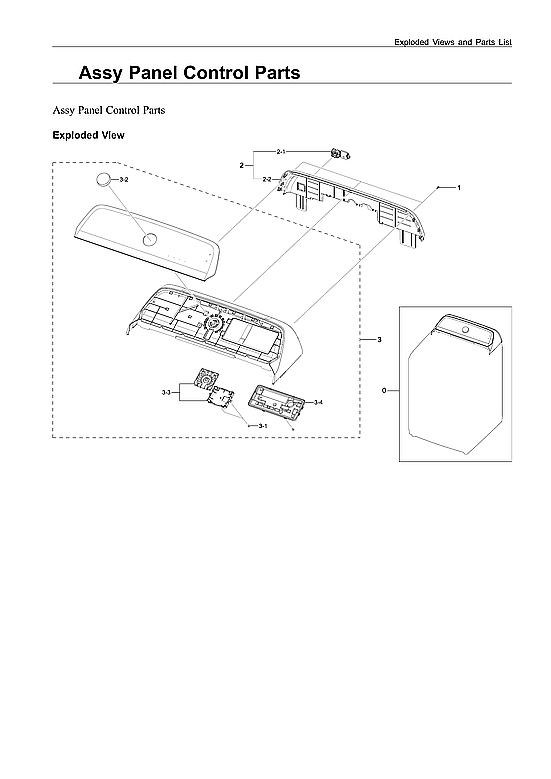 Samsung WA55A7300AE/US-00 control panel assy diagram
