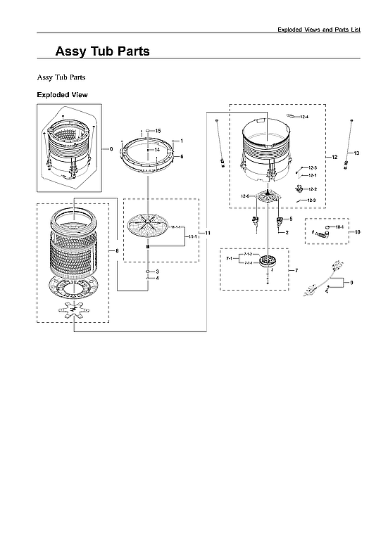 Samsung WA55A7300AE/US-00 tub assy diagram