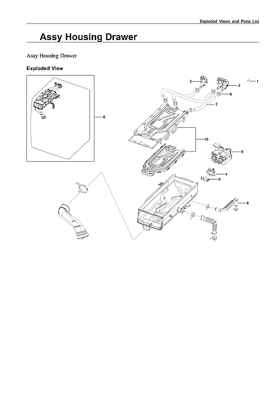 Samsung WF50A8800AV/US-00 housing drawer assy diagram