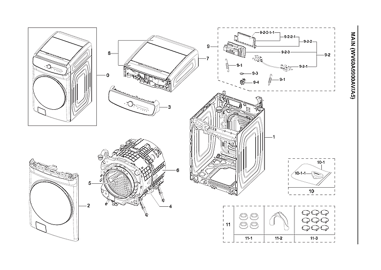 Samsung WV60A9900AV/A5-00 main assy diagram