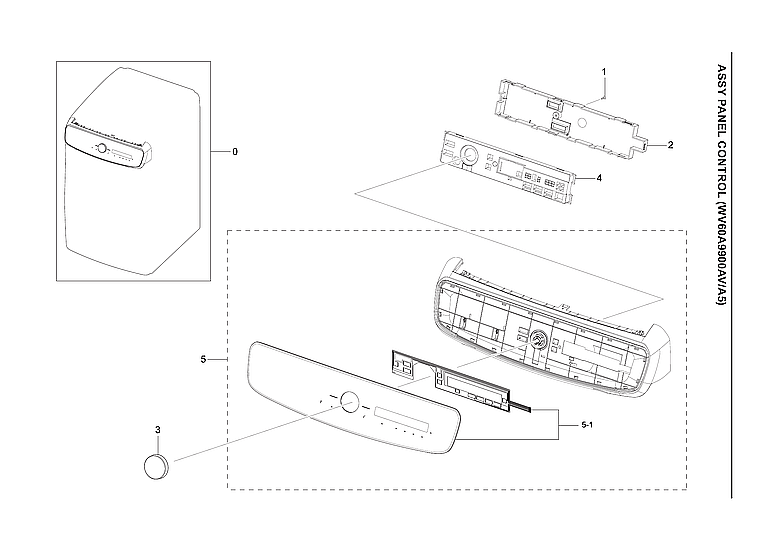 Samsung WV60A9900AV/A5-00 control panel assy diagram
