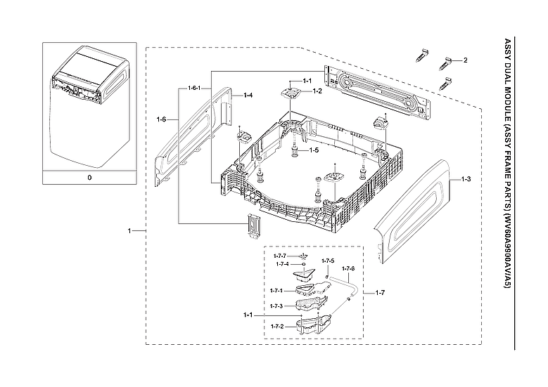 Samsung WV60A9900AV/A5-00 frame assy diagram