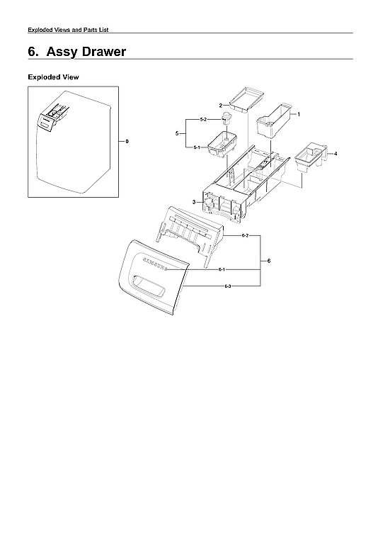Samsung WF42H5000AW/A2-11 drawer parts diagram