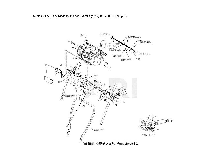 Craftsman CMXGBAM1054543 panel parts diagram