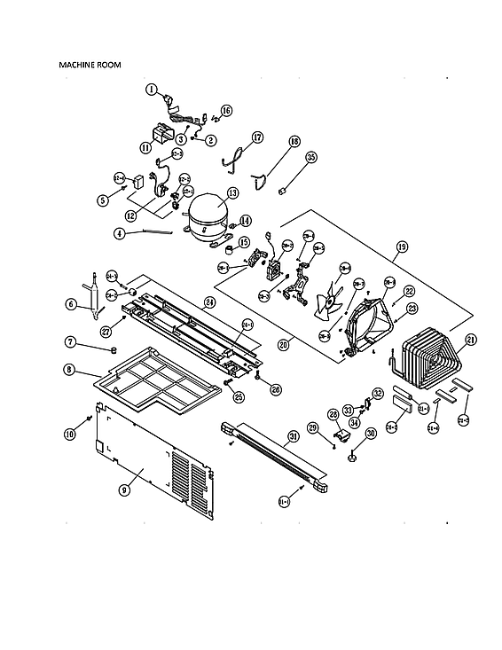Kenmore 11161205715 machine room diagram