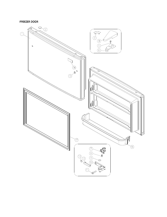 Kenmore 11161205715 freezer door diagram