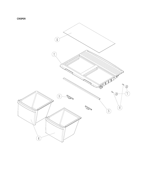Kenmore 11161205715 crisper diagram